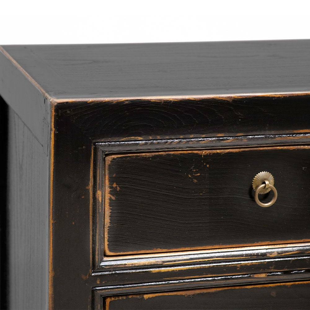 Oriental Painted 2 Door Sideboard - Vintage Black