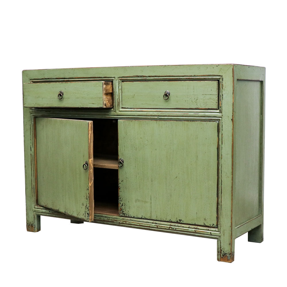 Oriental Painted 2 Door Sideboard - Vintage Green