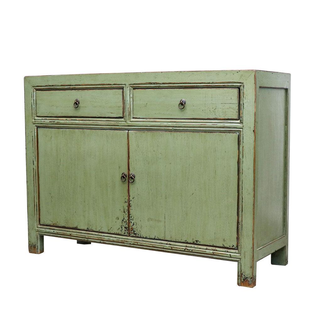 Oriental Painted 2 Door Sideboard - Vintage Green