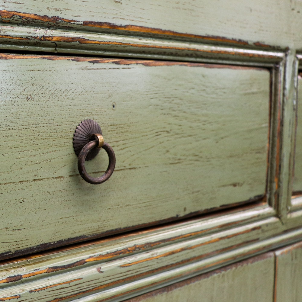 Oriental Painted 2 Door Sideboard - Vintage Green