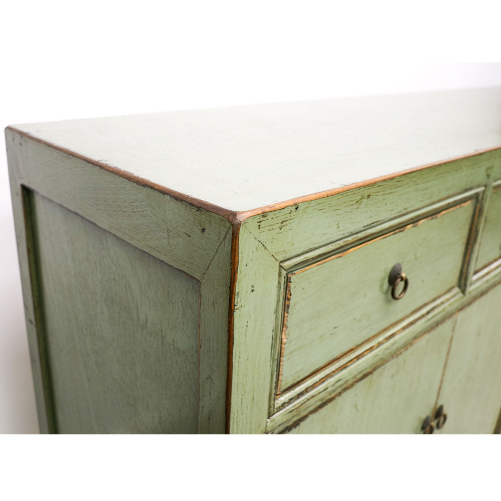 Oriental Painted 4 Door Sideboard - Vintage Green