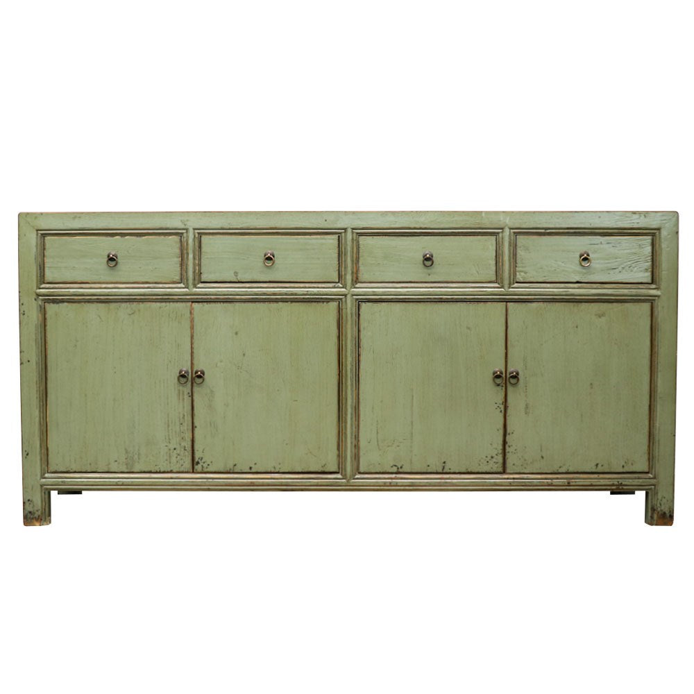 Oriental Painted 4 Door Sideboard - Vintage Green