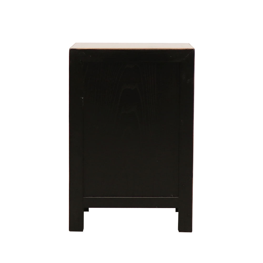 Oriental Painted Bedside - Vintage Black