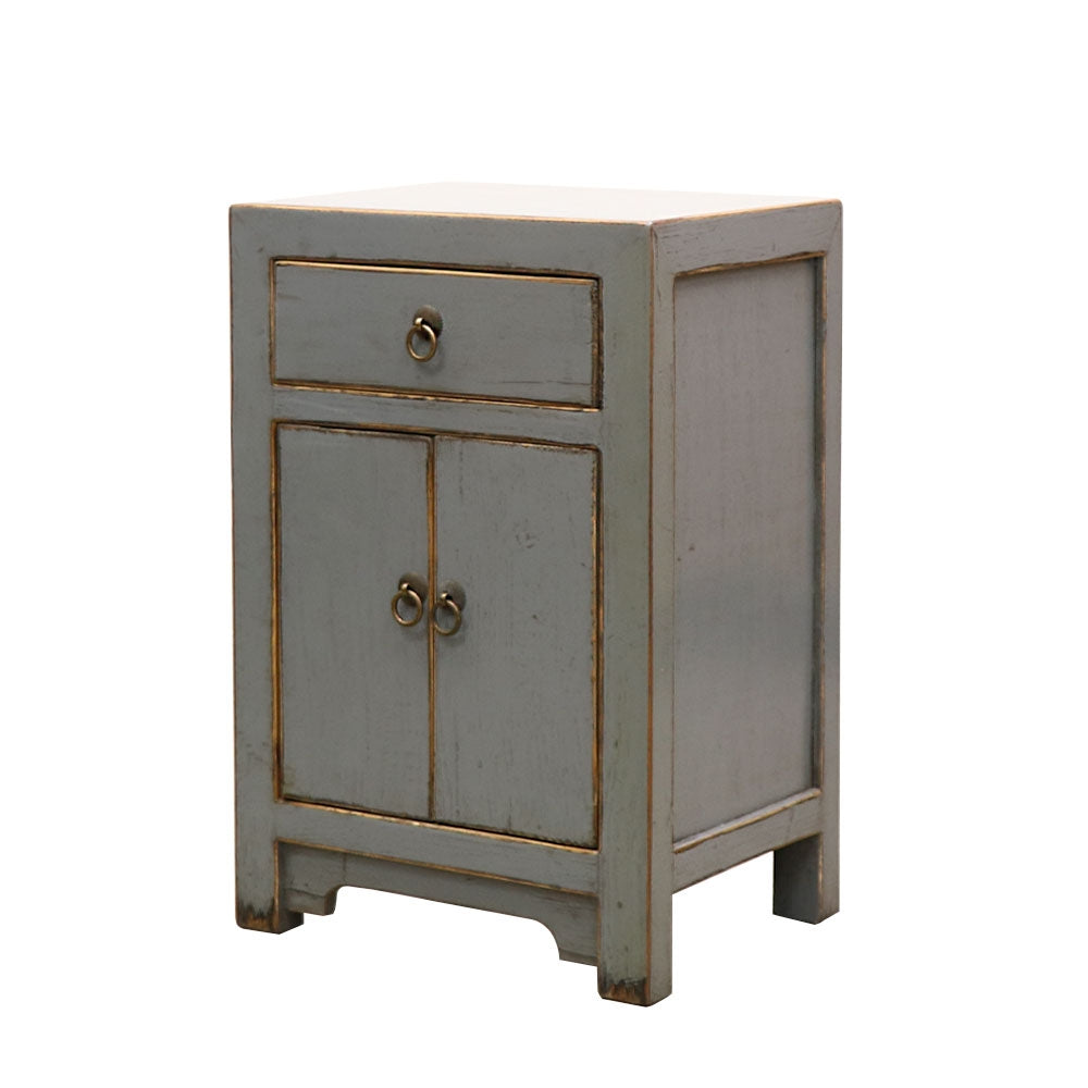 Oriental Painted Bedside - Vintage Grey