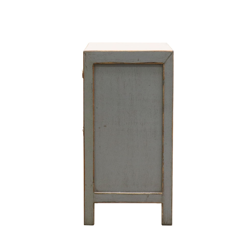 Oriental Painted Bedside - Vintage Grey