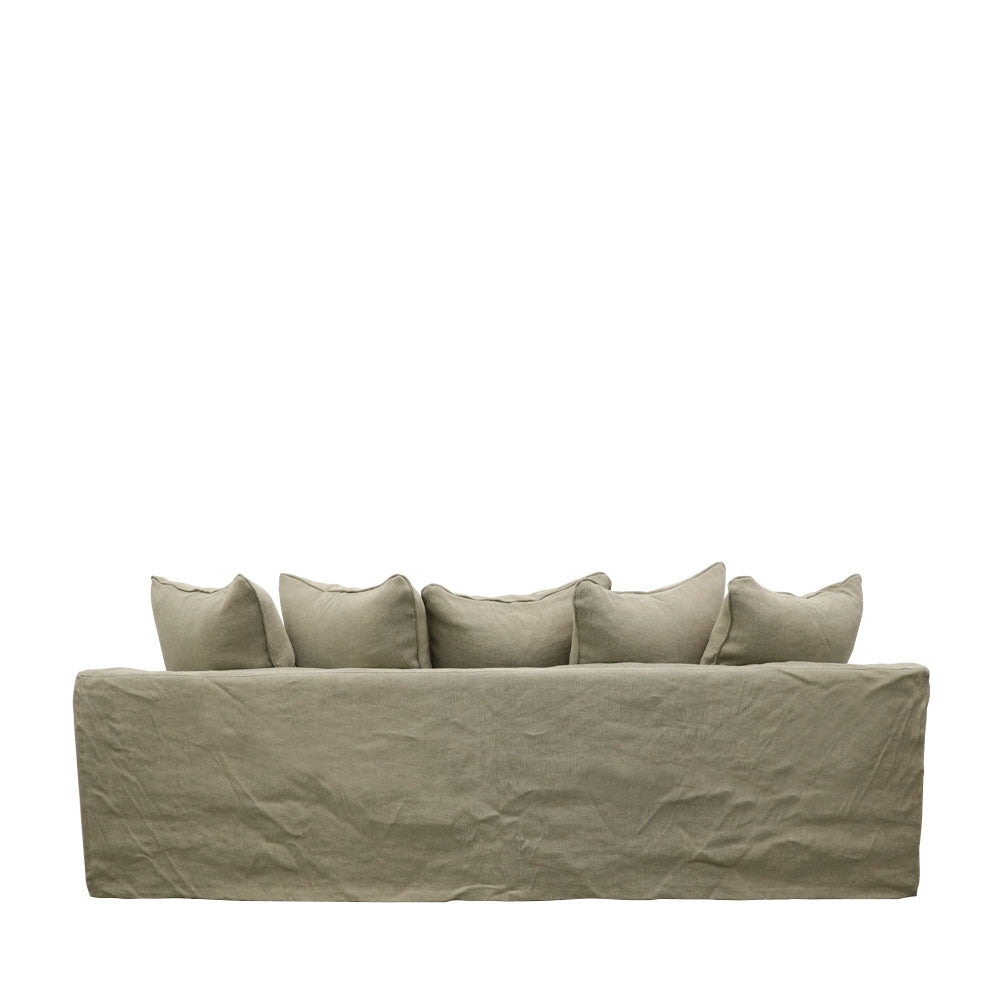 Keely Slipcover Sofa 3 Seater - Khaki
