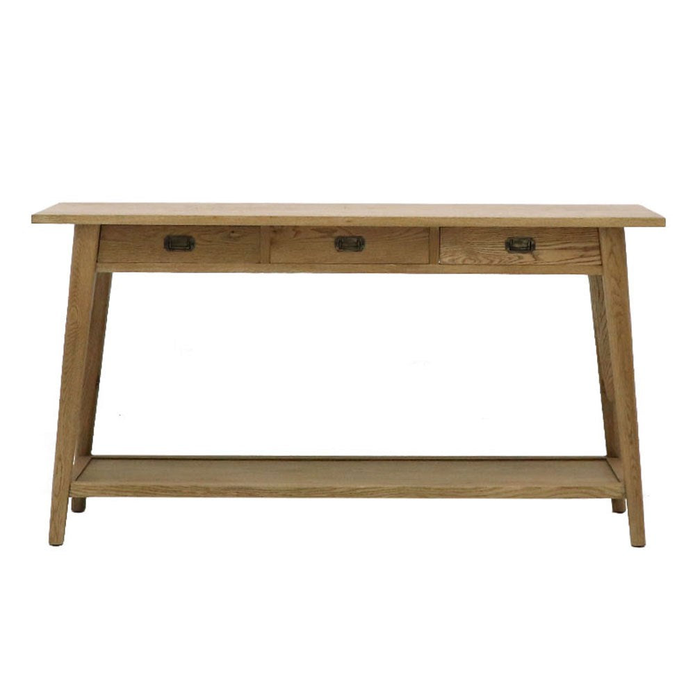 Vaasa Oak Console 3 Drawer - Natural