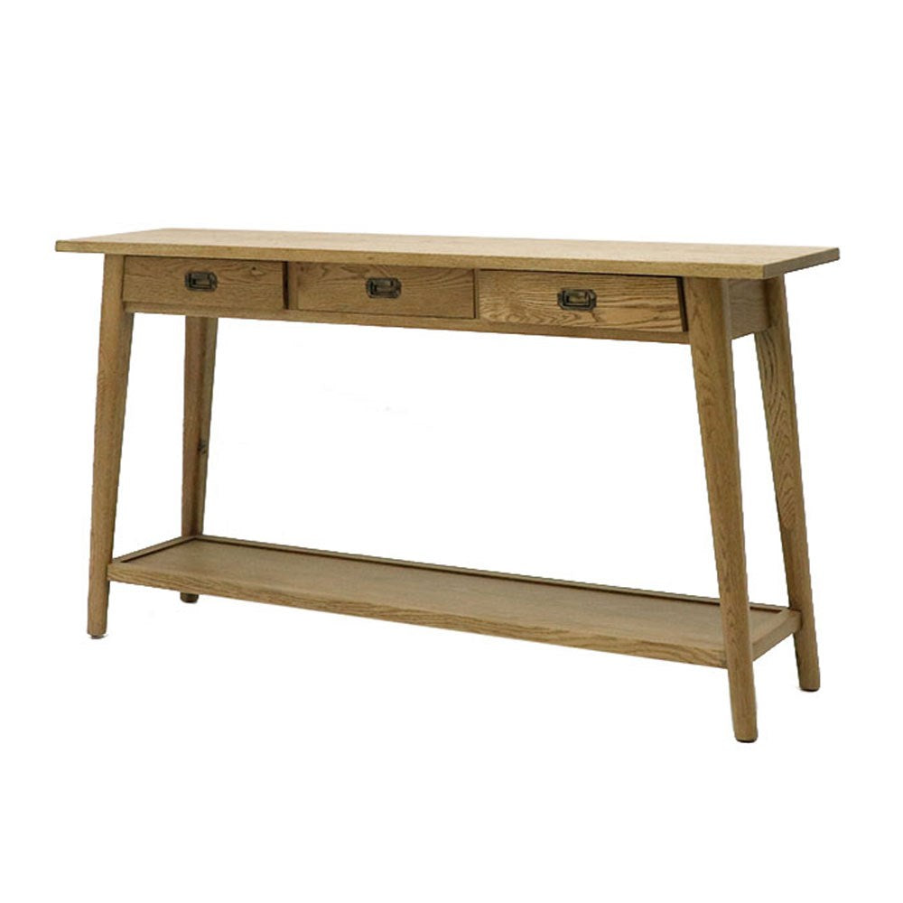 Vaasa Oak Console 3 Drawer - Natural