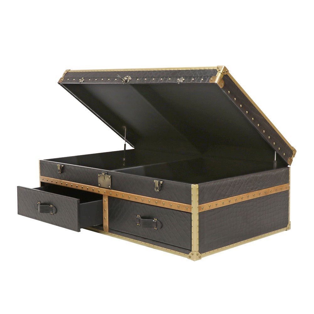 Voyager Trunk Coffee Table - Aged Black
