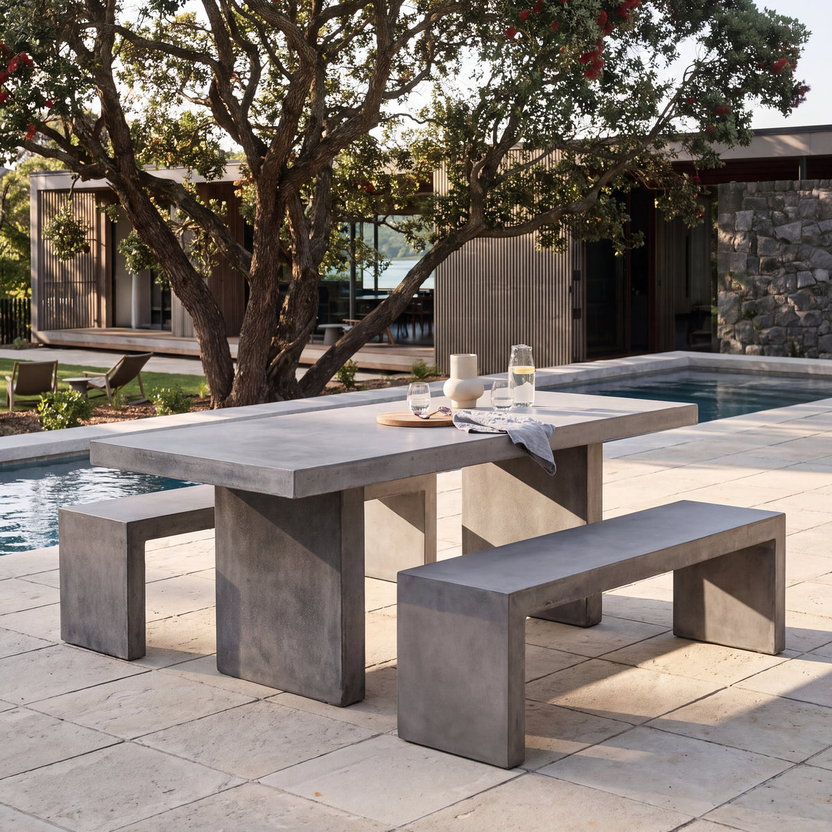 Palma Outdoor Concrete Table - 200cm - Grey