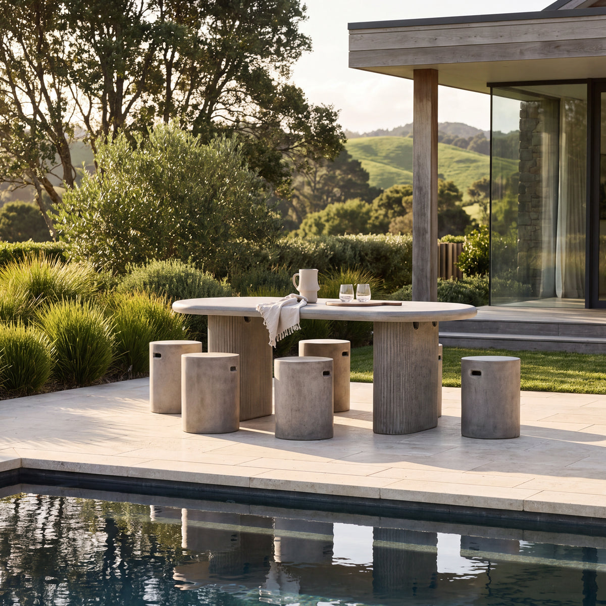 Solona Outdoor Concrete Table - 200cm - Grey