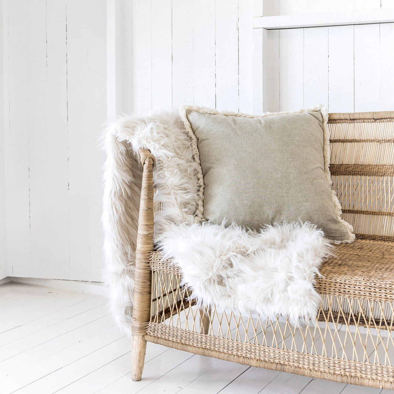 Malawi Cane Lounge Chair 2 Seater - Natural