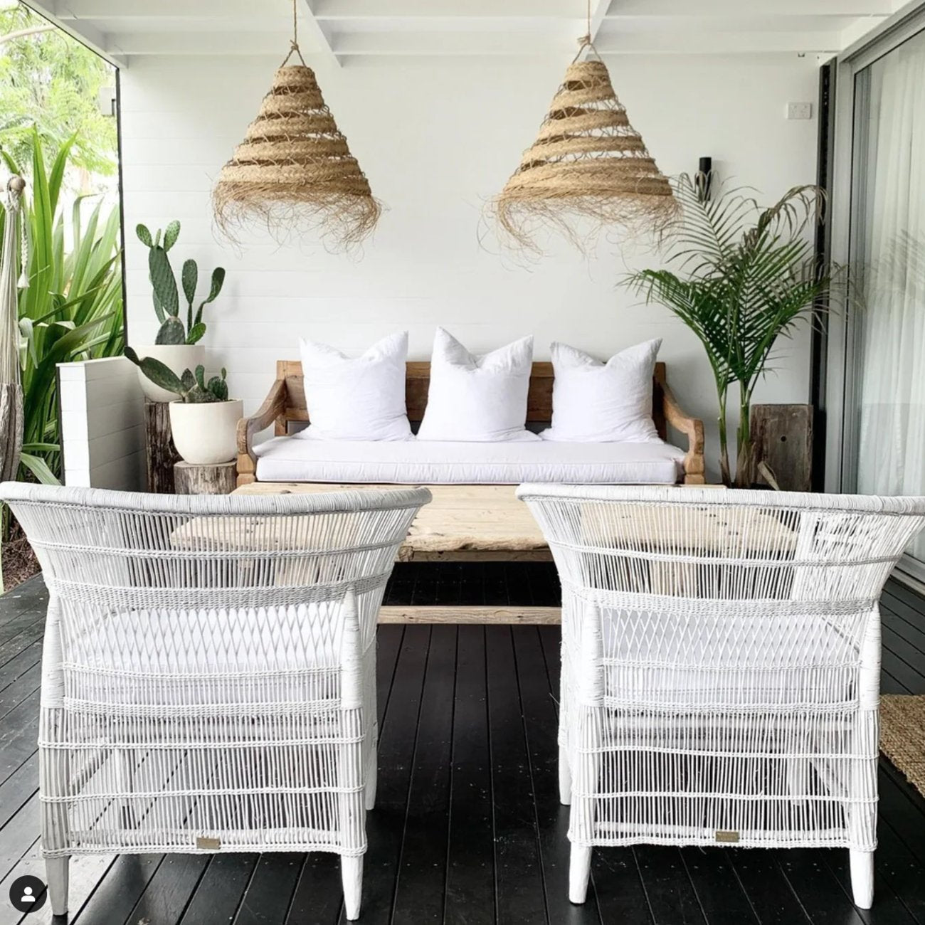 Malawi Cane Chair - White