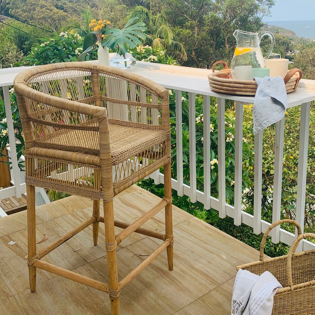 Malawi Cane Counter Stool - 71cm - Natural