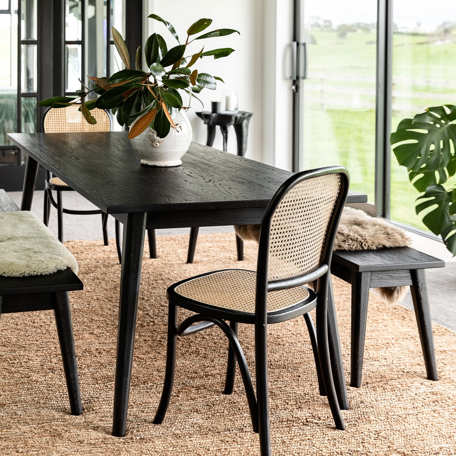 Vaasa Oak Dining Table - 260cm - Matte Black