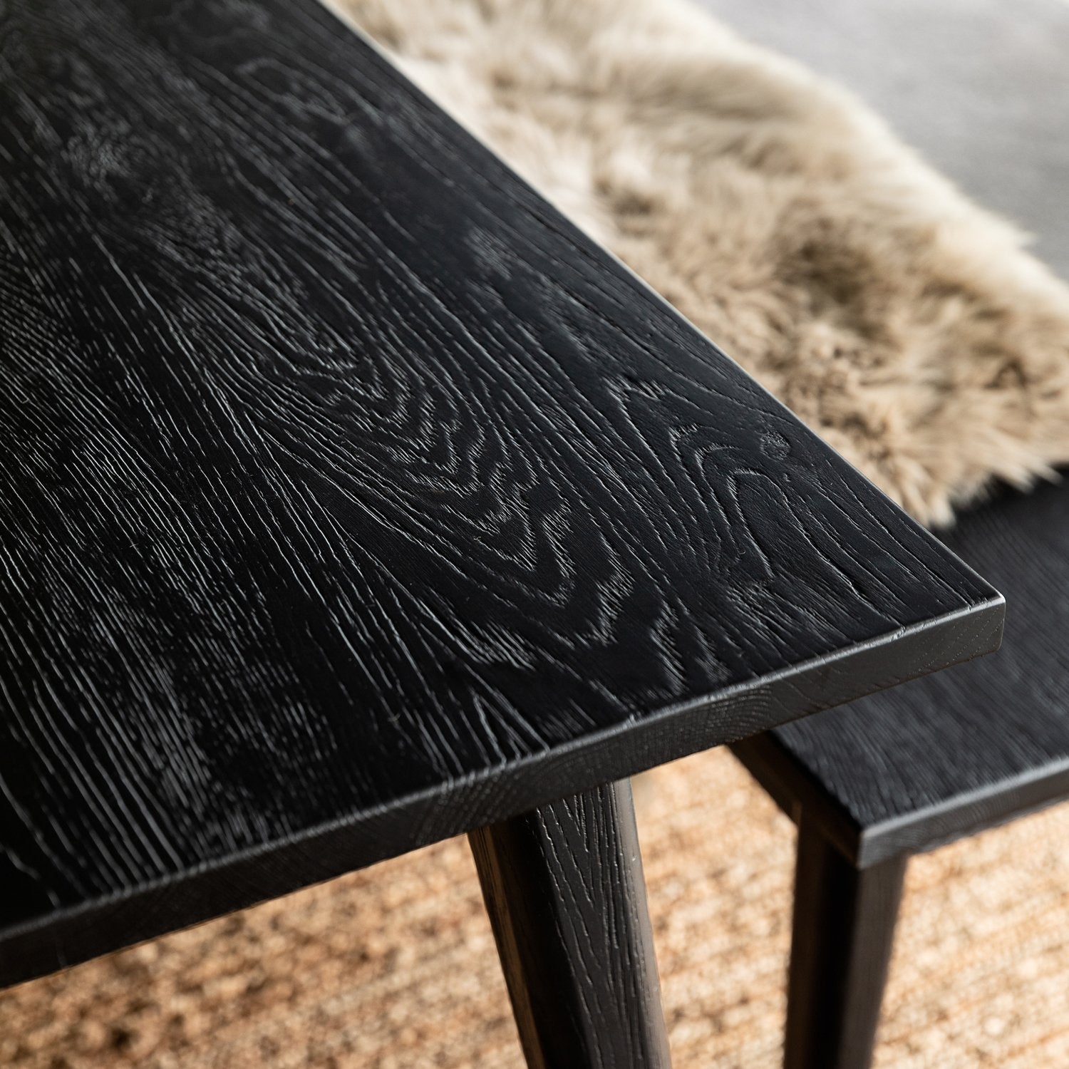 Vaasa Oak Dining Table - 220cm - Matte Black