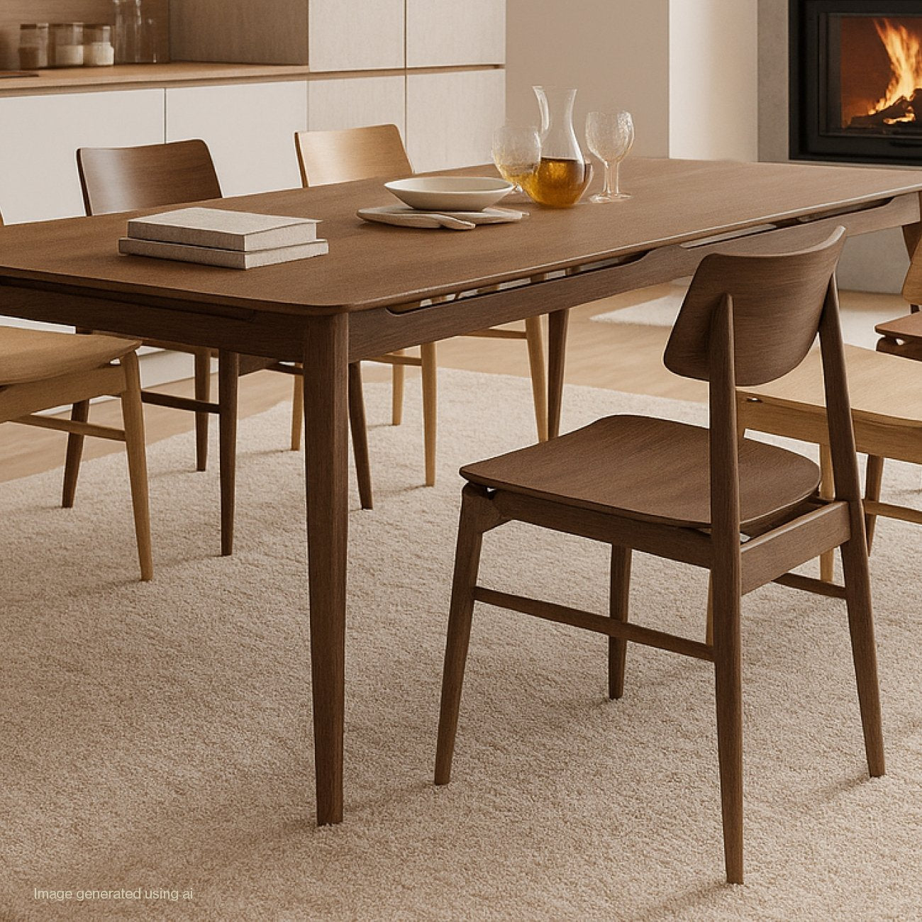 Rokke Dining Table - 180cm - Solid Oak/Walnut