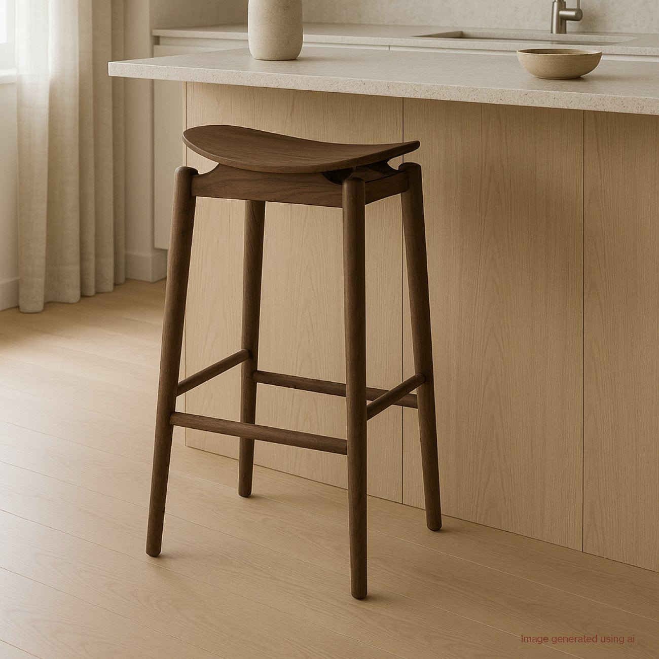 Oslo Barstool - Solid Oak/Walnut