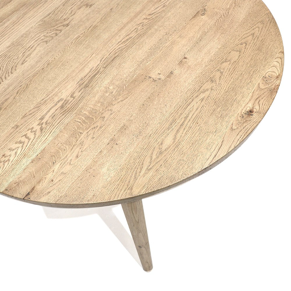 Vaasa Round Oak Dining Table - 120cm - Natural